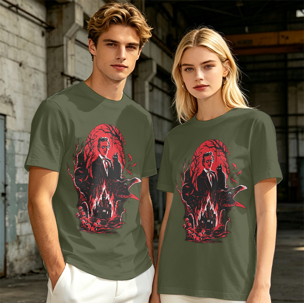 Edgar Allan Poe Gothic Horror Graphic T-Shirt
