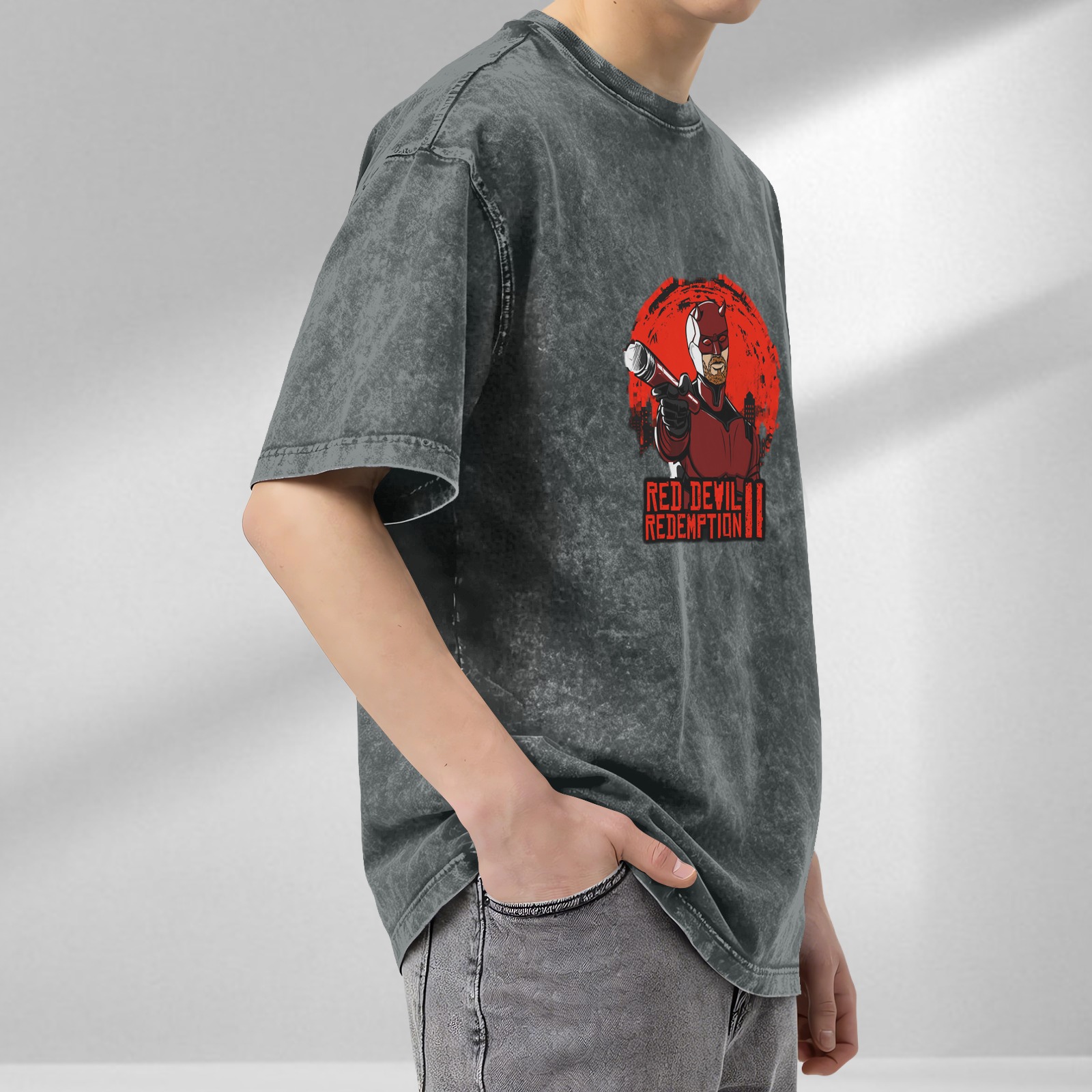 Red Devil Redemption II Graphic Vintage Wash T-Shirt