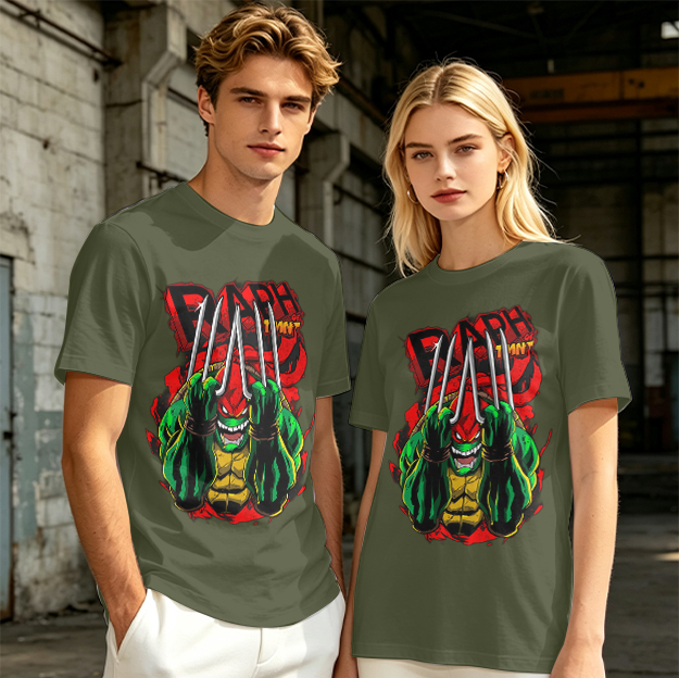 Olive Green Teenage Mutant Ninja Turtles Raphael Graphic T-Shirt