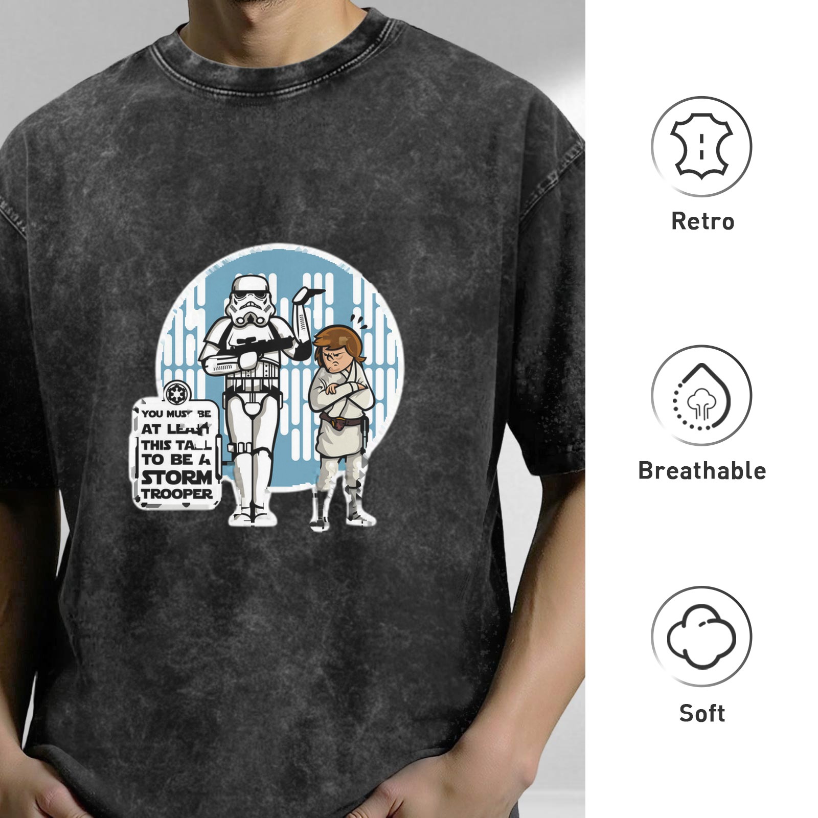 Star Wars Stormtrooper Height Check Graphic T-Shirt