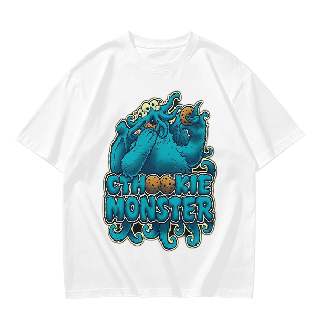 Olive t-shirt with Cthookie Monster graphic print