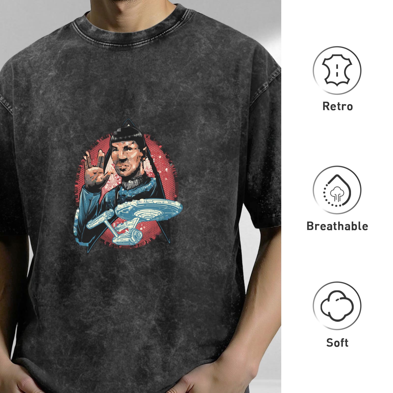 Vintage Star Trek Spock Vulcan Saloon Graphic T-Shirt