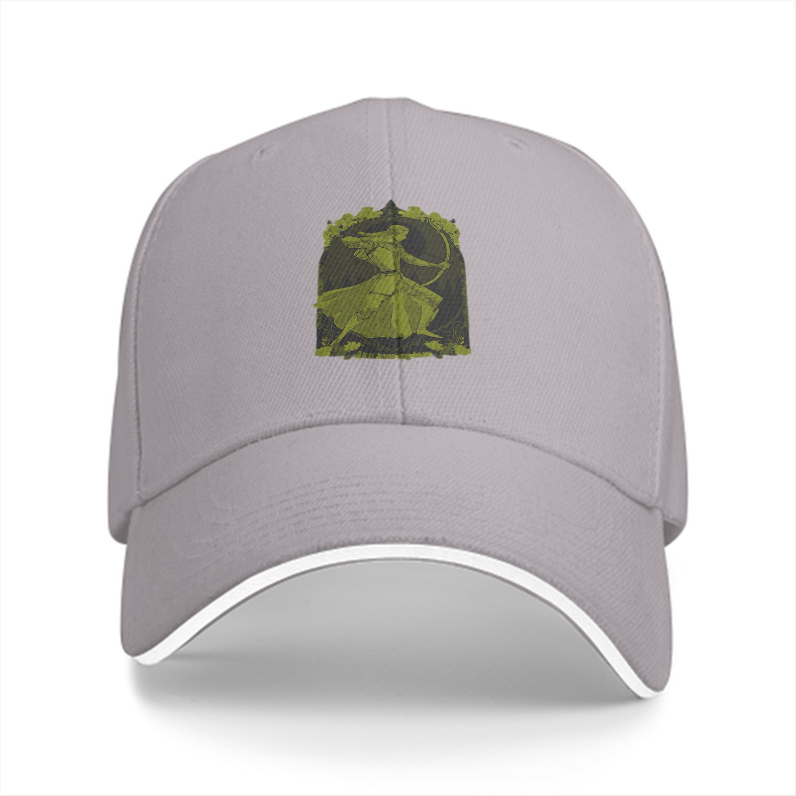 Black Baseball Cap With Archer Woman Graphic Print