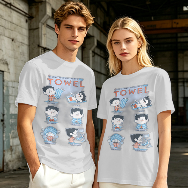 Olive T-Shirt With Cartoon Towel Themed Graphic Print