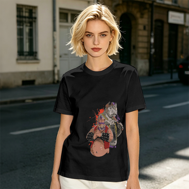 Olive Green T-Shirt with Bebop and Rocksteady Graphic Print