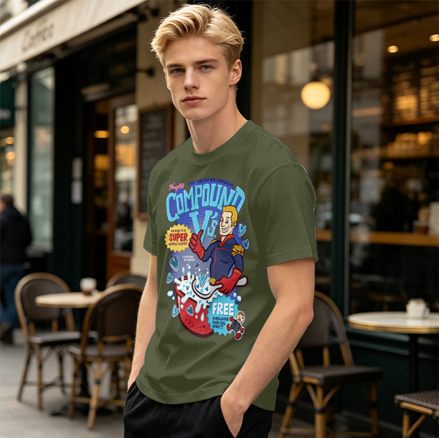 Compound V's Cereal Themed Superhero Graphic T-Shirt