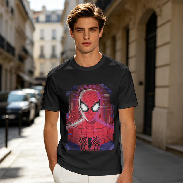 Olive Green Spider-Man Graphic Short Sleeve T-Shirt