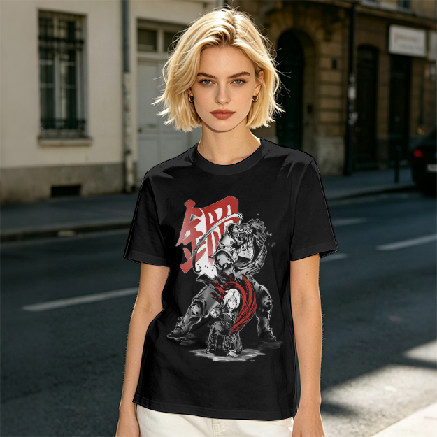 Olive T-shirt with Fullmetal Alchemist Character Art Print
