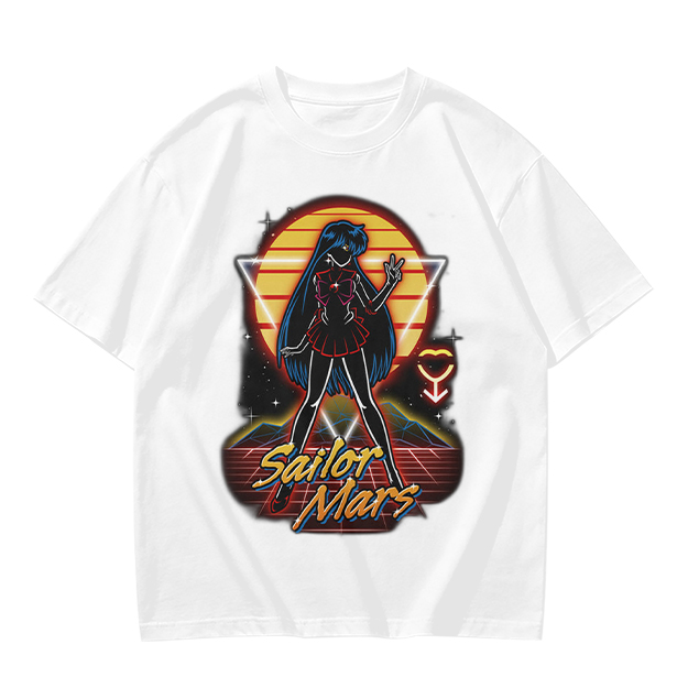 Sailor Mars Retro Synthwave Graphic T-Shirt Design