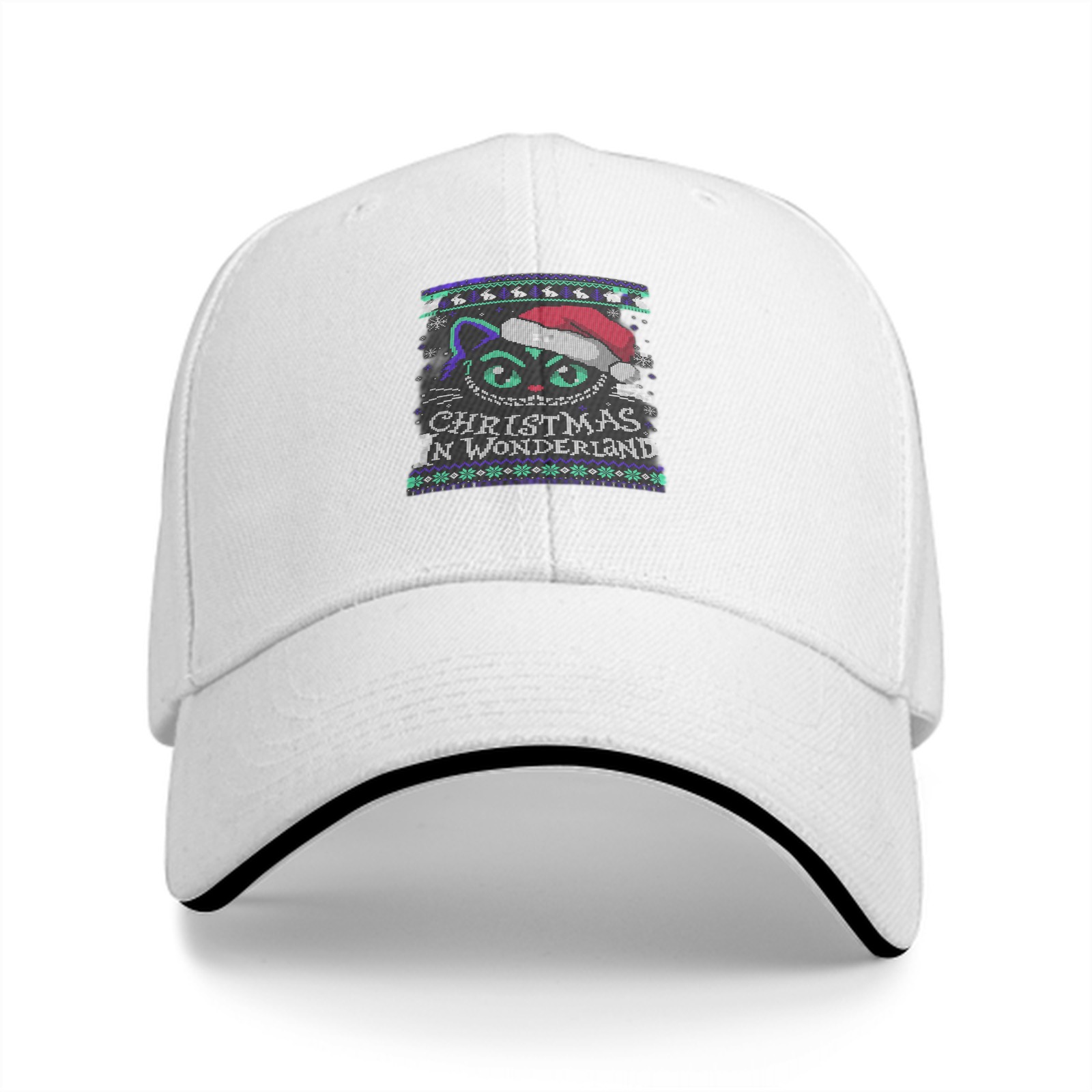 Christmas In Wonderland Cat Santa Hat Baseball Cap