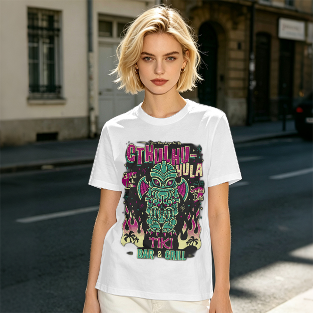 Cthulhu Hula Tiki Bar & Grill Graphic T-Shirt