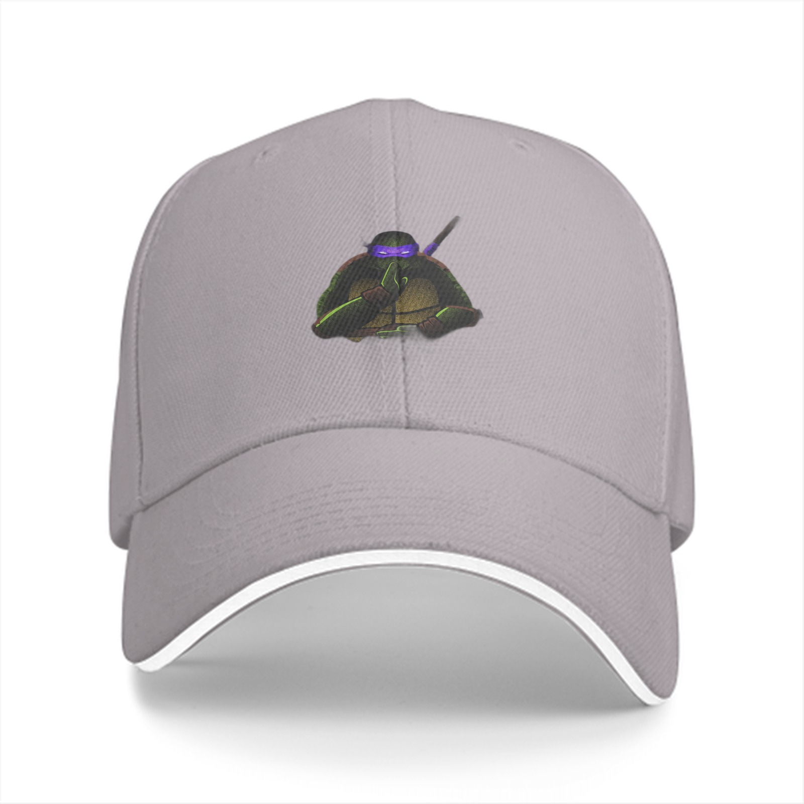 Black Baseball Cap With Purple Masked Ninja Turtle Graphic