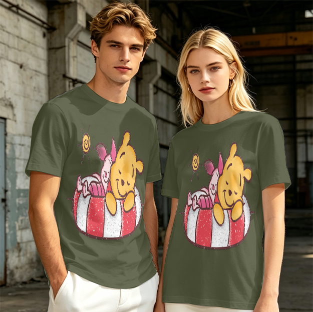 Olive T-Shirt with Wizard and Hobbit Fantasy Art Print