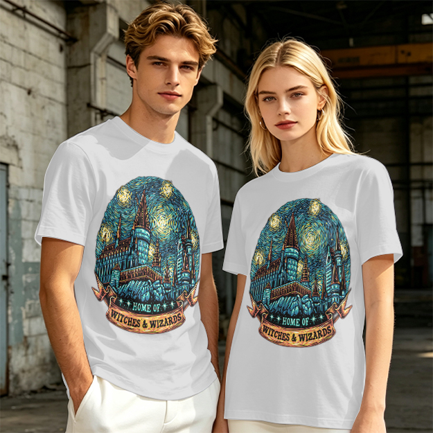Home of Witches & Wizards Castle Starry Night T-Shirt