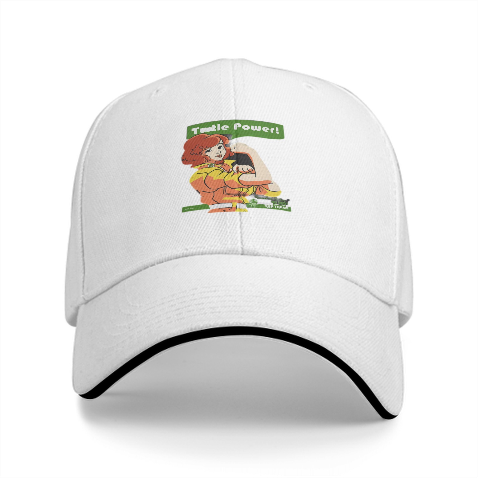 Black Baseball Cap With April O'Neil Turtle Power Graphic