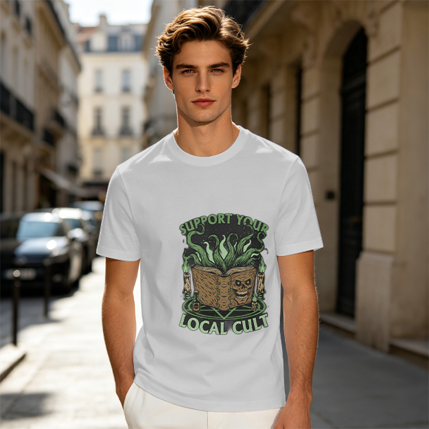 Support Your Local Cult Occult Book Graphic T-Shirt