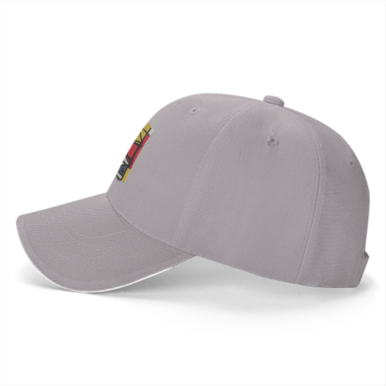 Black Baseball Cap With Abstract Geometric Art Print