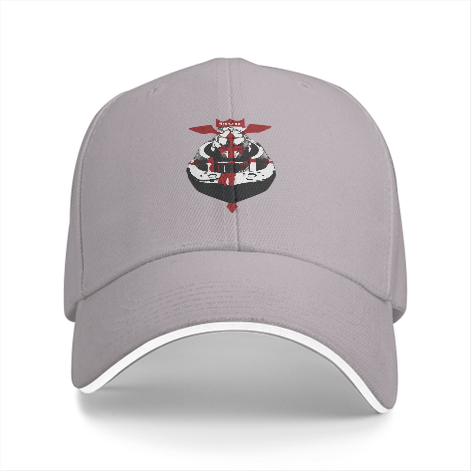 Black Baseball Cap With Templar Knight Helmet Graphic