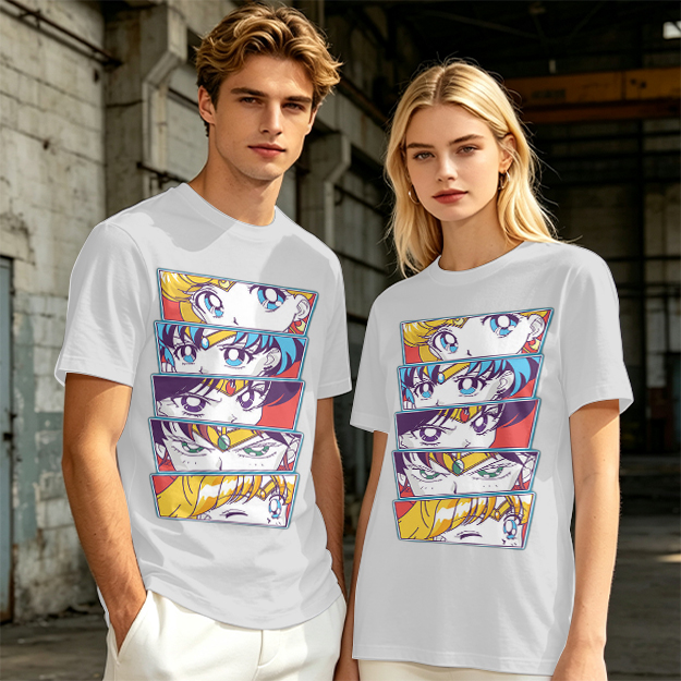 Olive Anime Sailor Moon Character Eyes Graphic T-Shirt