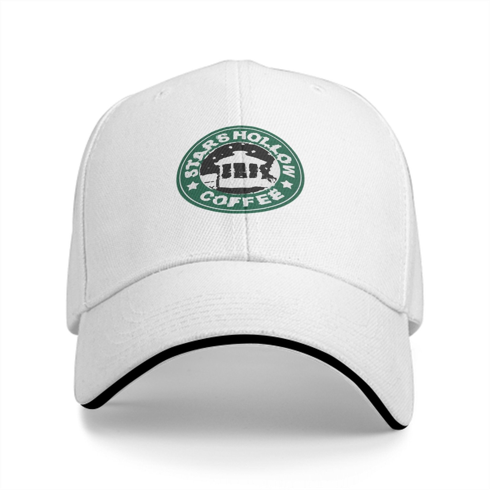 Black Baseball Cap With Stars Hollow Coffee Logo