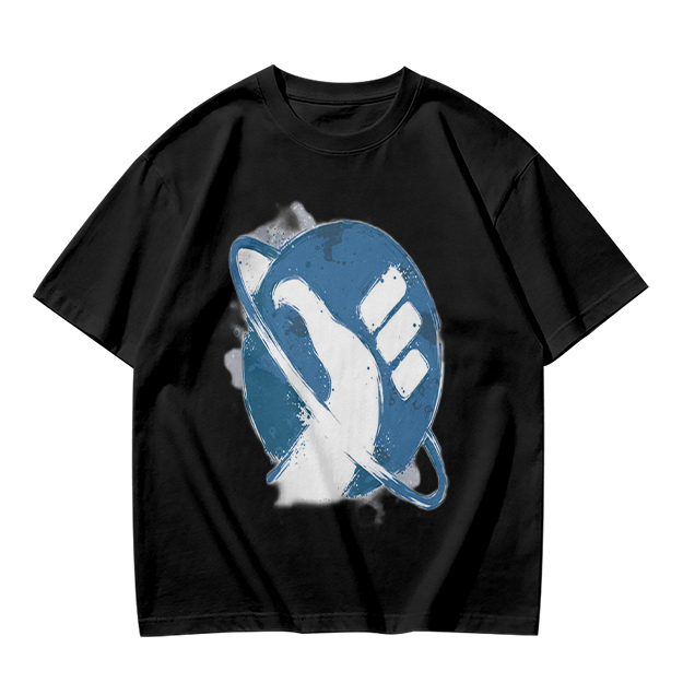 Olive Green T-Shirt with Saturn Fist Graphic Print