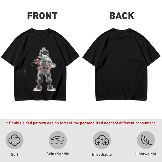 Olive T-Shirt With Anime Hero Character Print