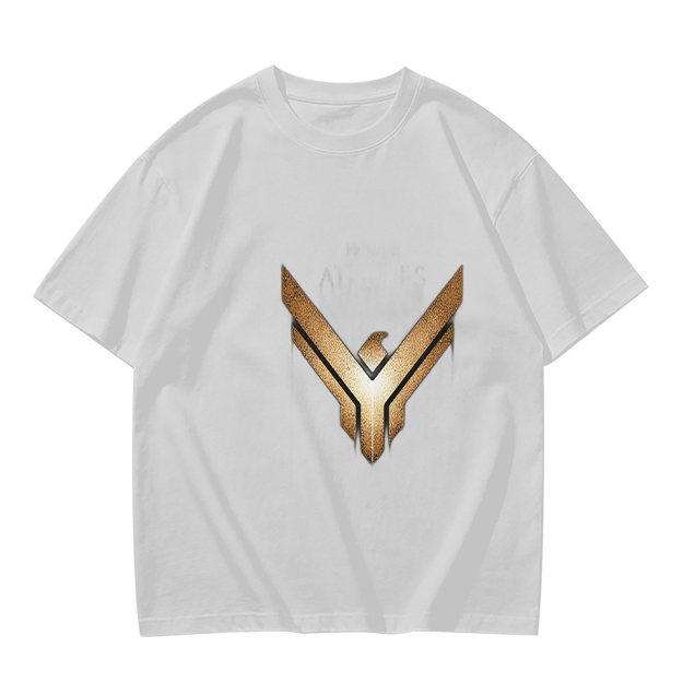 Olive Green T-Shirt With Gold Winged Emblem Graphic