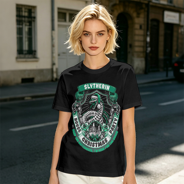 Slytherin House Christmas Party Themed Graphic T-Shirt