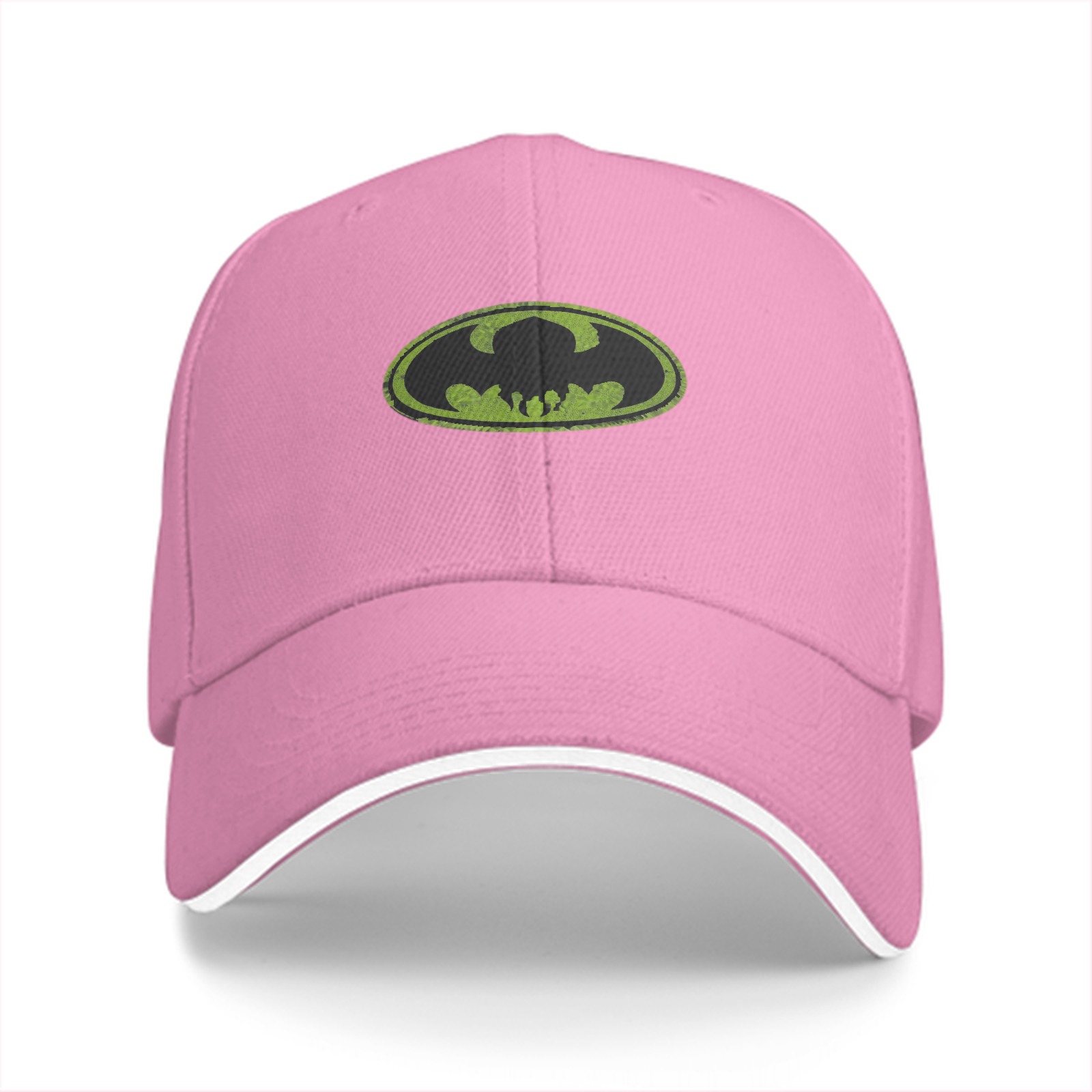 Black Baseball Cap with Distressed Green Batman Logo
