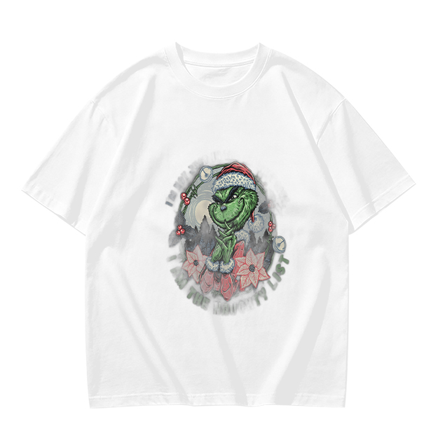 Olive Green Grinch Christmas Wreath Graphic T-Shirt
