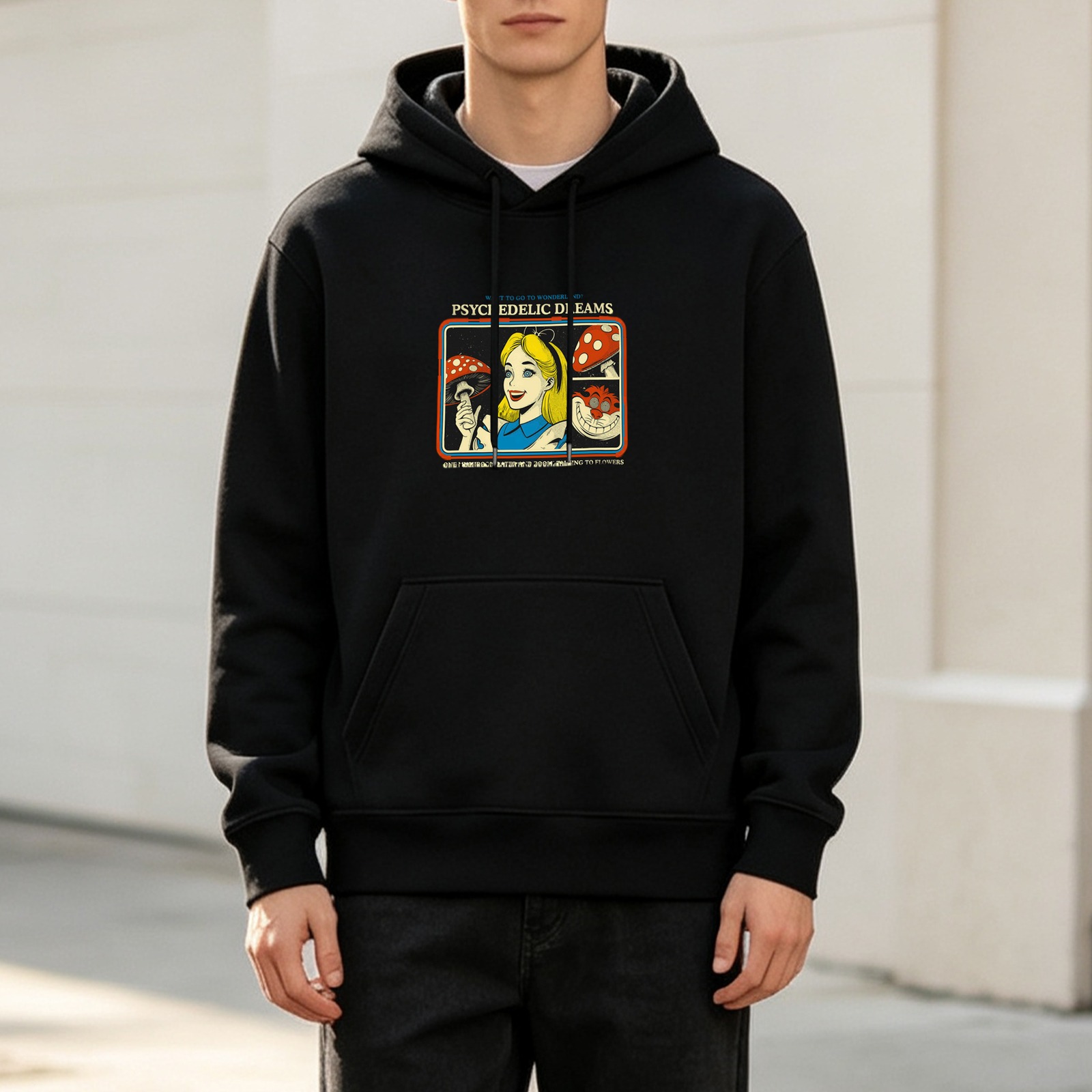 Psychedelic Dreams Alice in Wonderland Graphic Hoodie
