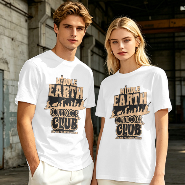 Middle Earth Outdoor Club T-Shirt with Fellowship Silhouette