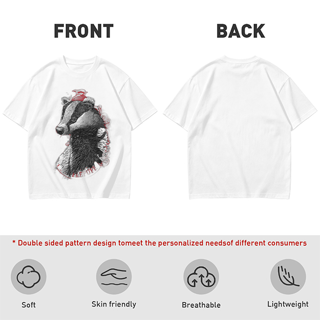 Olive Green T-Shirt With Detailed Badger Graphic Print