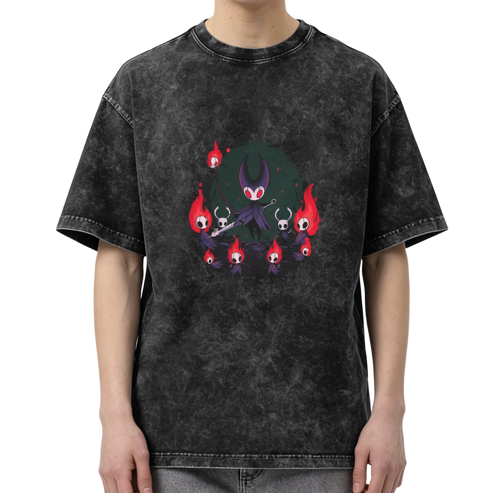 Hollow Knight Grimm Troupe Graphic Stonewashed Black T-Shirt