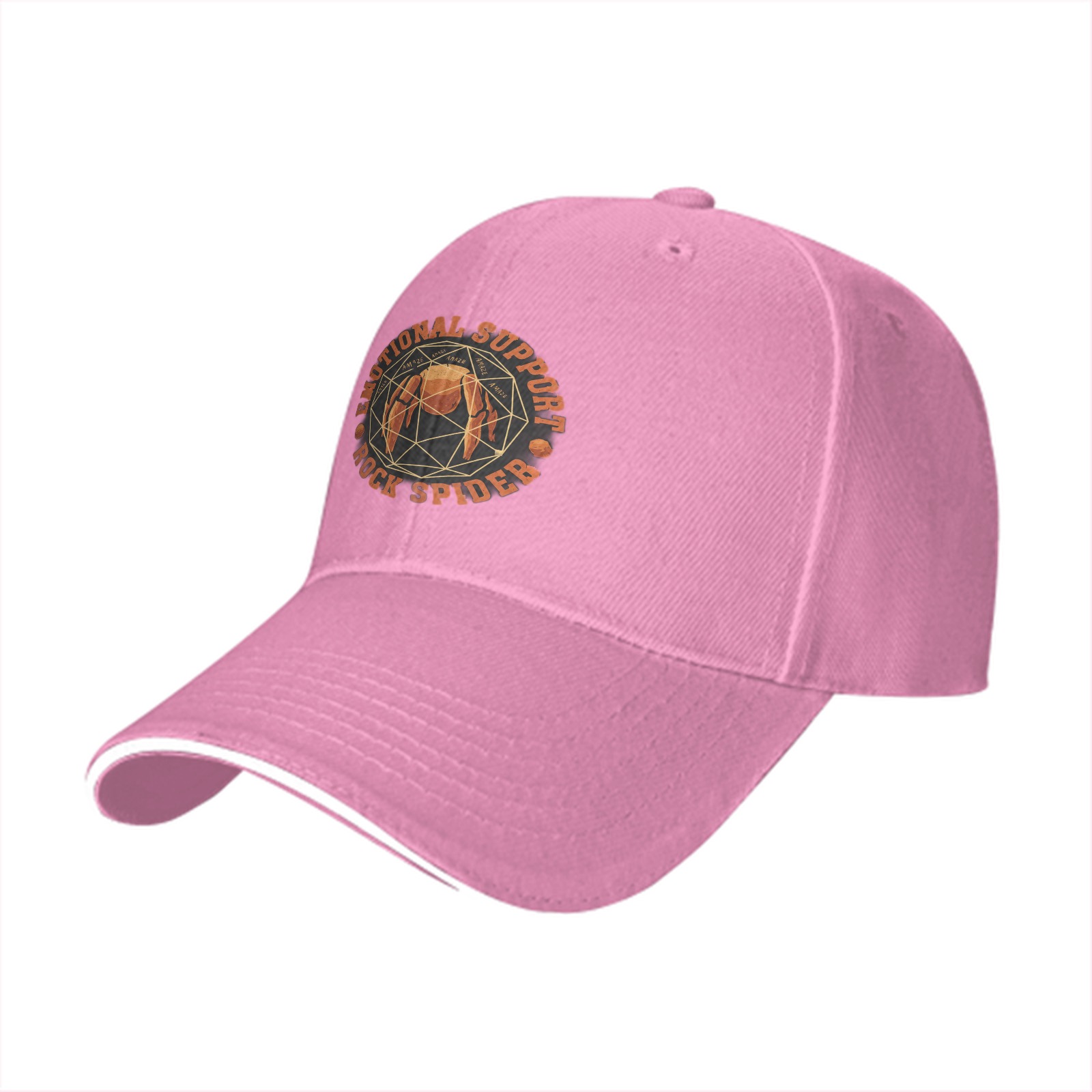 Emotional Support Rock Spider Graphic Black Baseball Cap