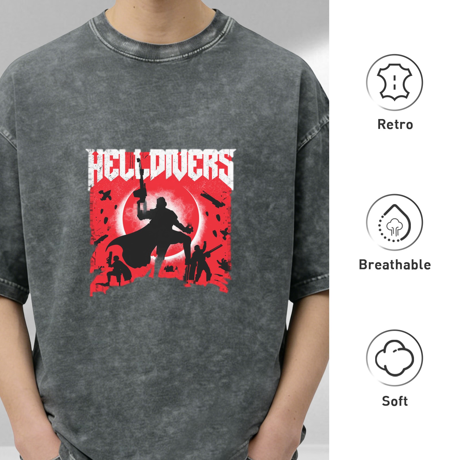 Helldivers Graphic Stonewashed T-Shirt