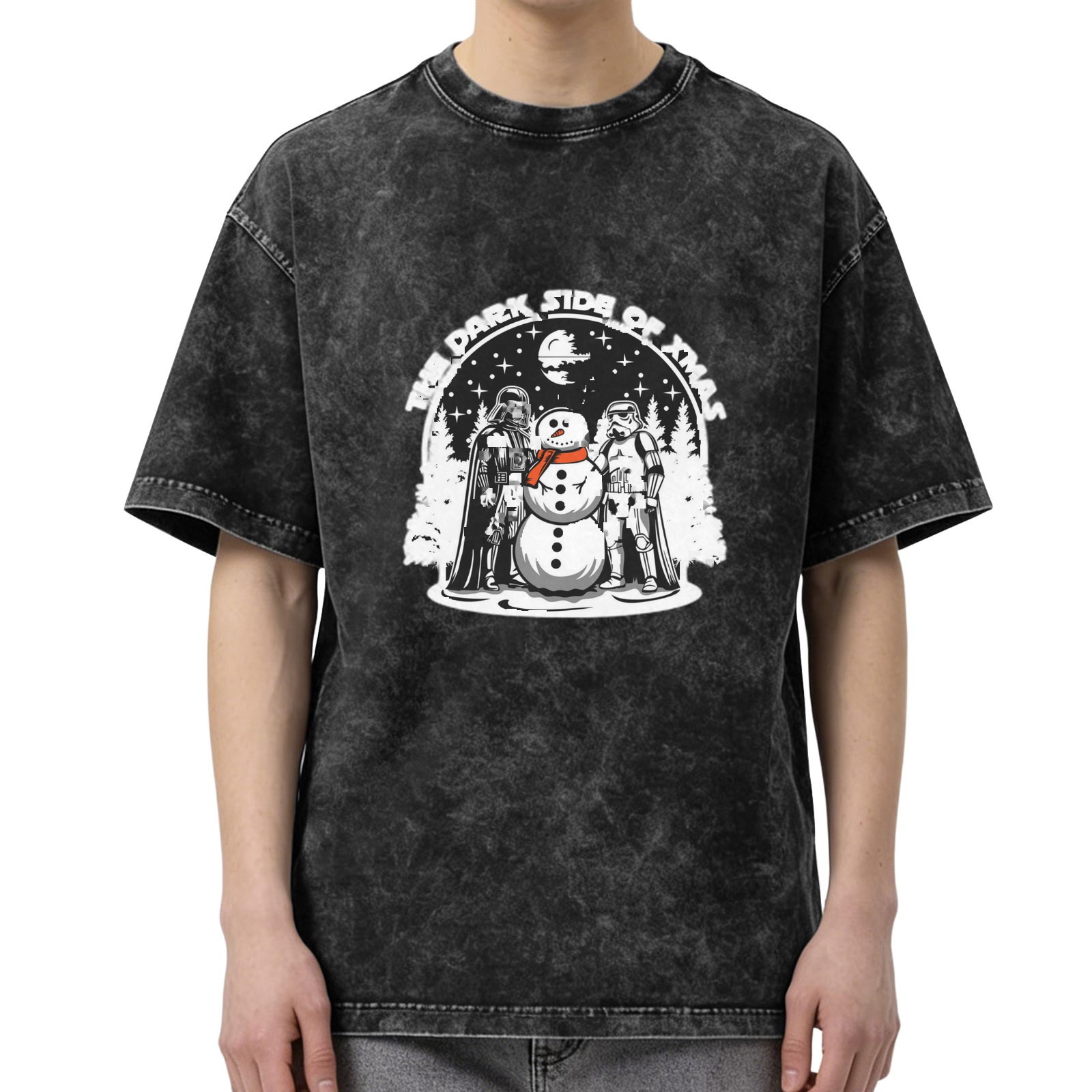 Dark Side of Xmas Star Wars Snowman Graphic T-Shirt