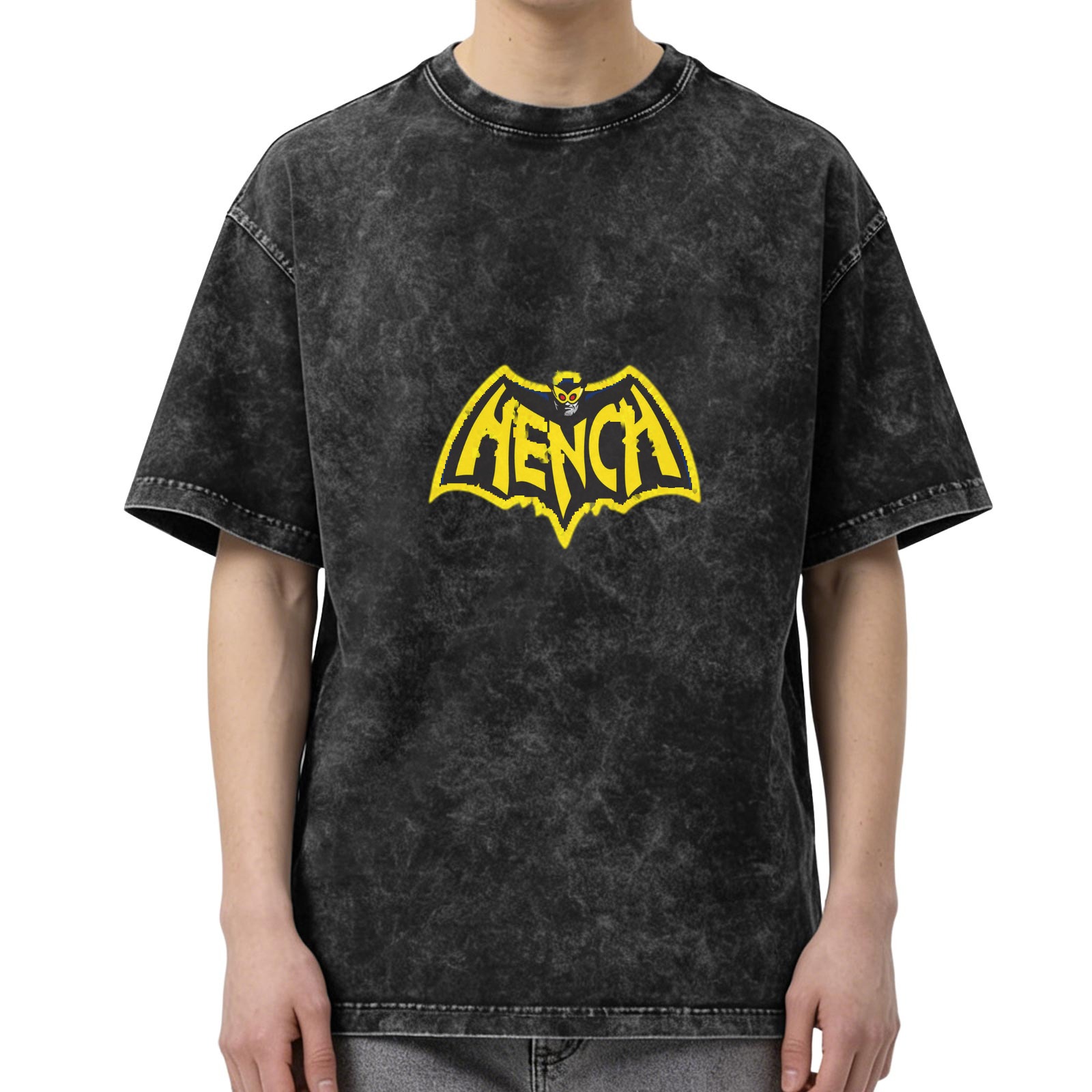 Hench Bat Graphic Acid Wash T-Shirt