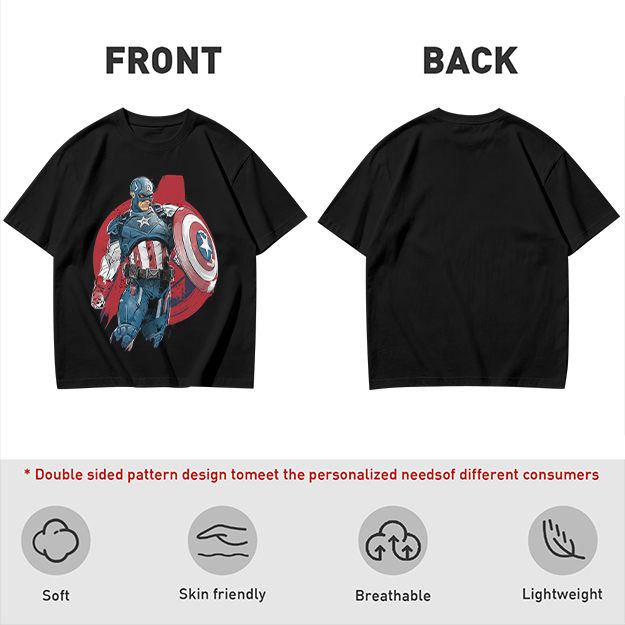 Olive T-shirt with Captain America Graphic Print