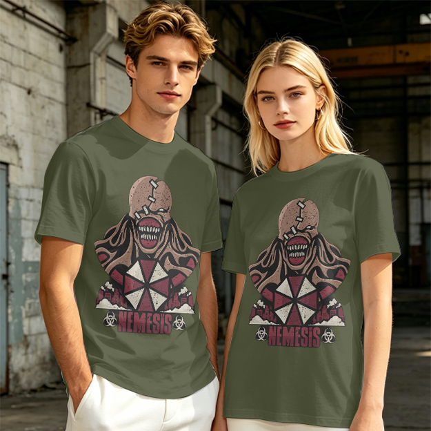 Resident Evil Nemesis Graphic Military Green T-Shirt
