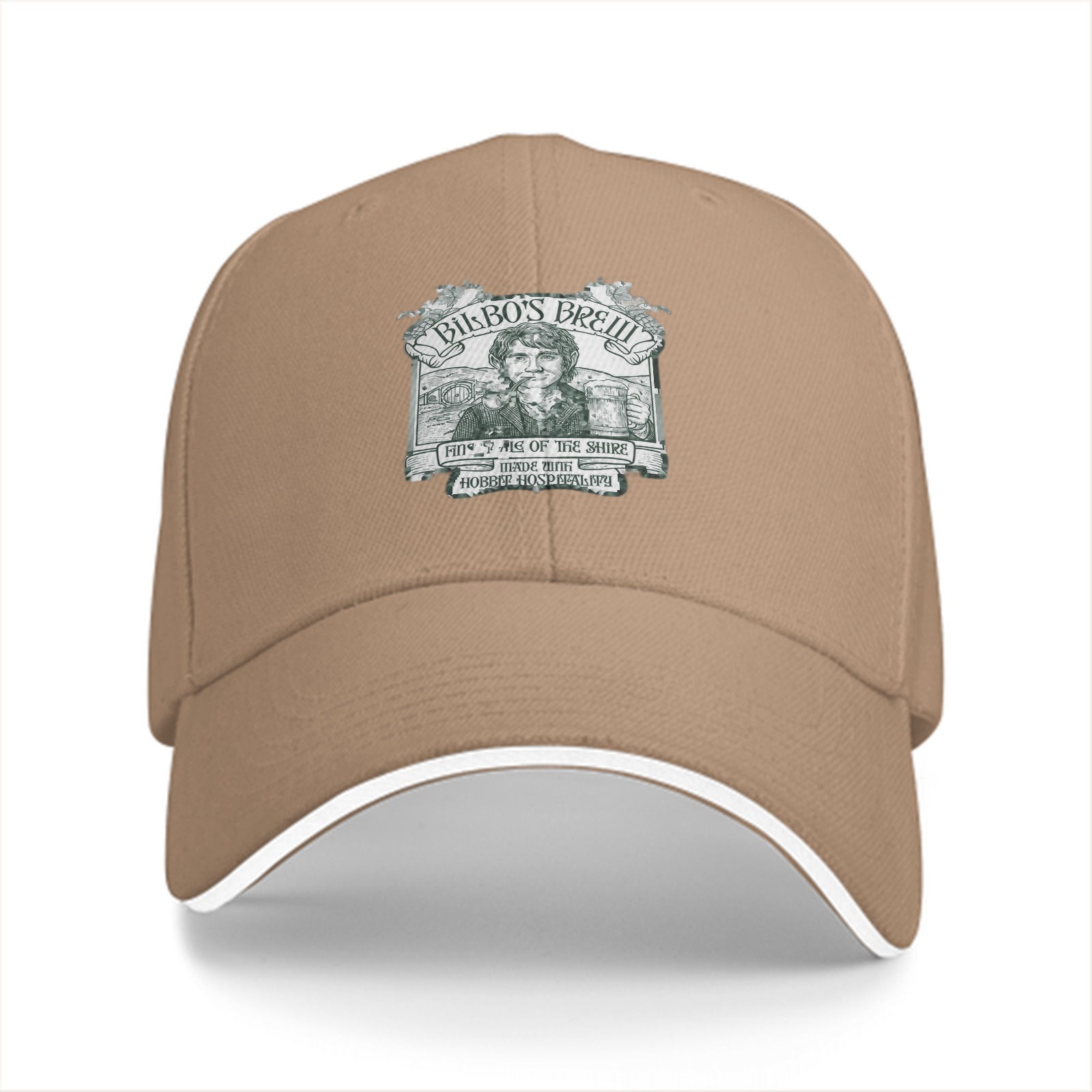Black baseball cap with Bilbo's Brew Themed Print