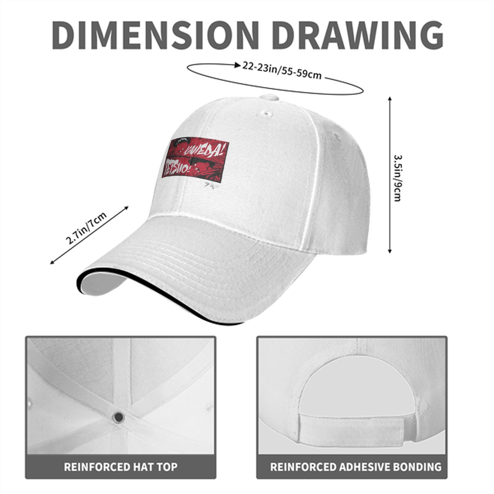 Black baseball cap with Kaneda Tetsuo anime graphic print