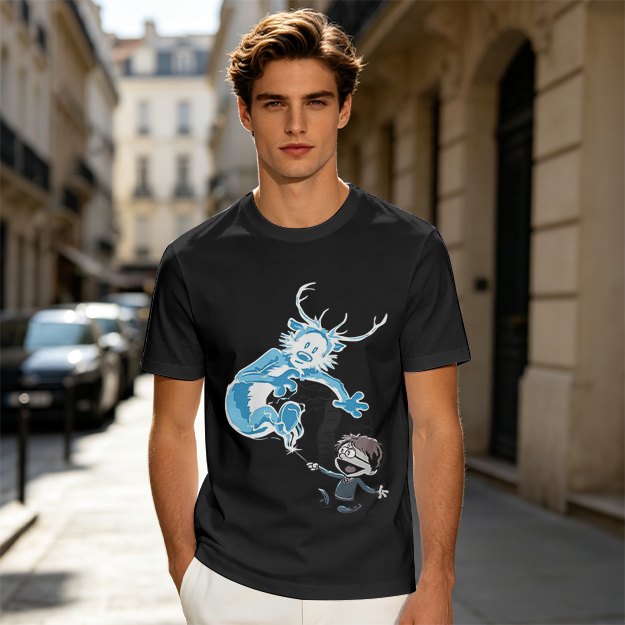 Olive T-Shirt With Harry Potter Patronus Deer Cartoon Print