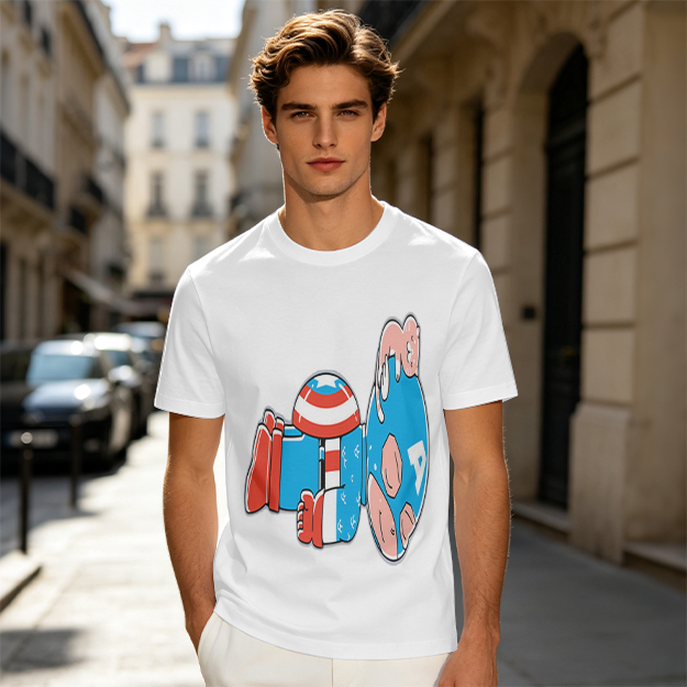 Olive Green T-Shirt With Melting Captain America Graphic Print