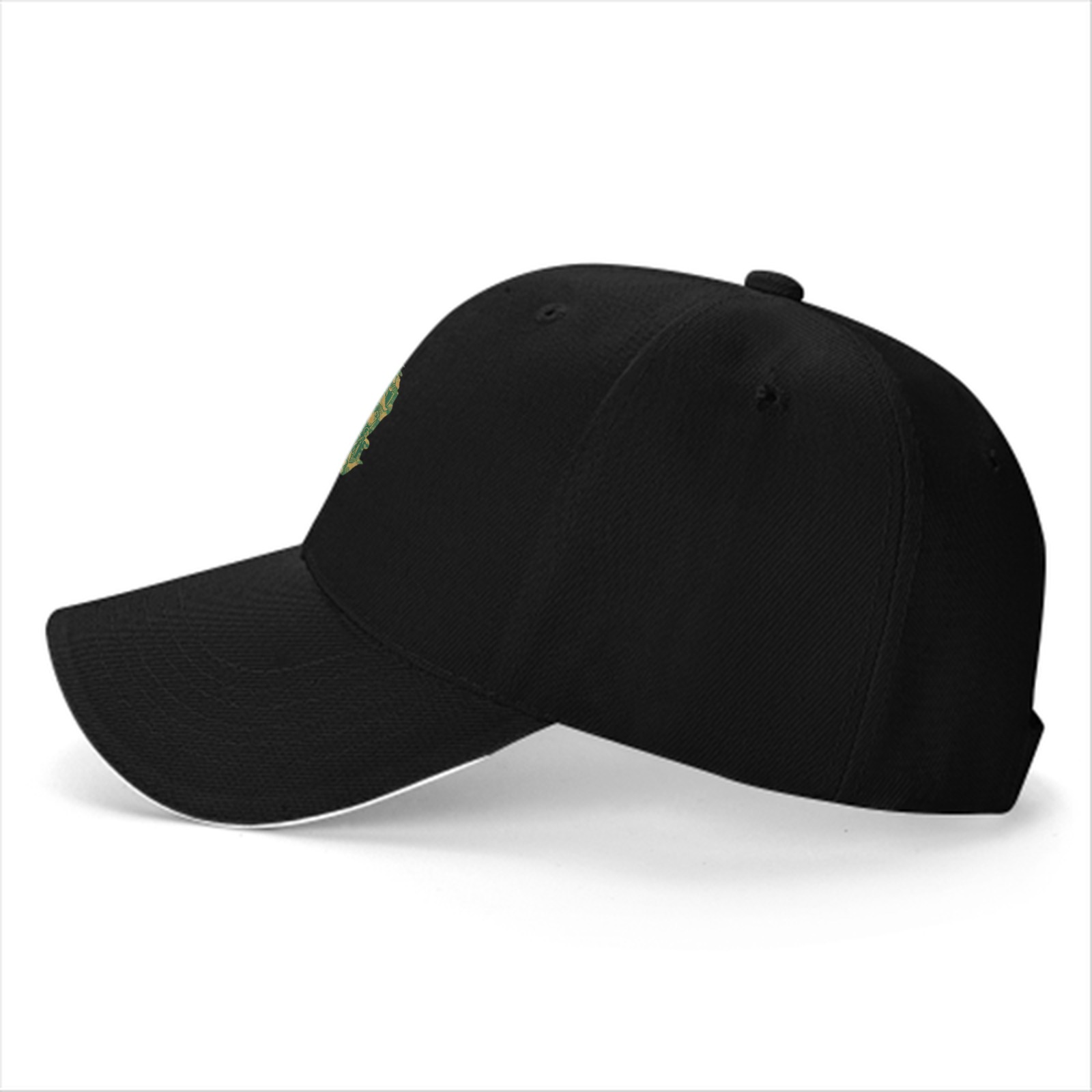 Black baseball cap with Slytherin Quidditch crest design