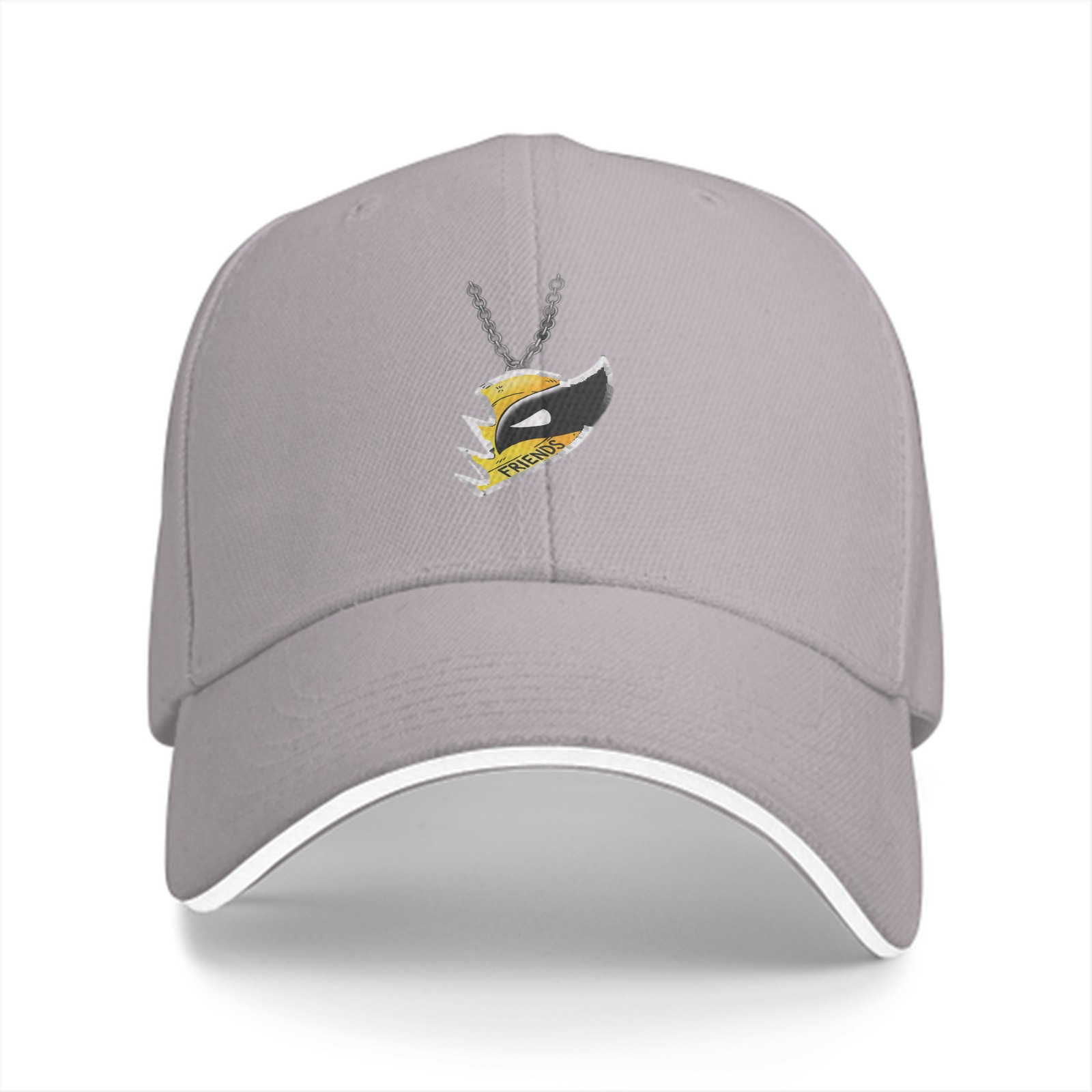 Black Baseball Cap With Mask Pendant Graphic Design