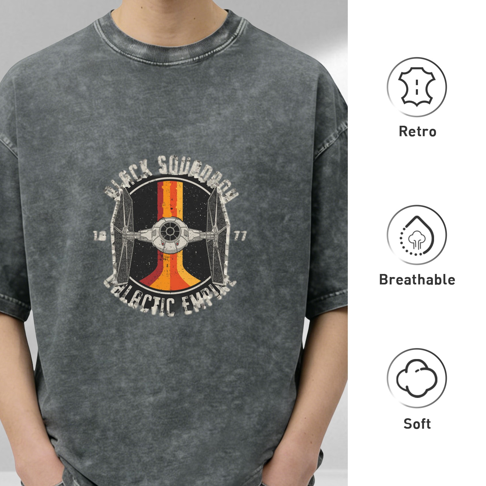 Star Wars Black Squadron Galactic Empire TIE Fighter Vintage Wash T-Shirt