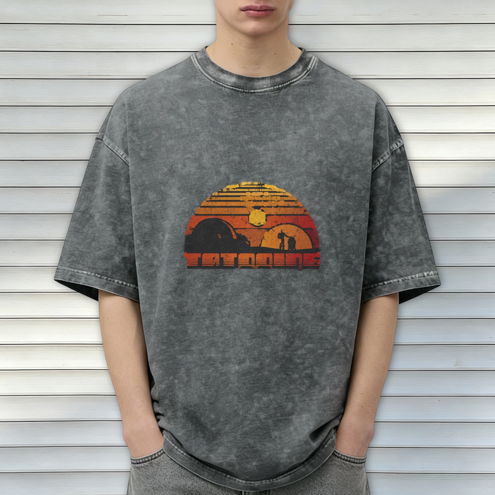 Star Wars Tatooine Sunset Graphic Vintage Wash T-Shirt