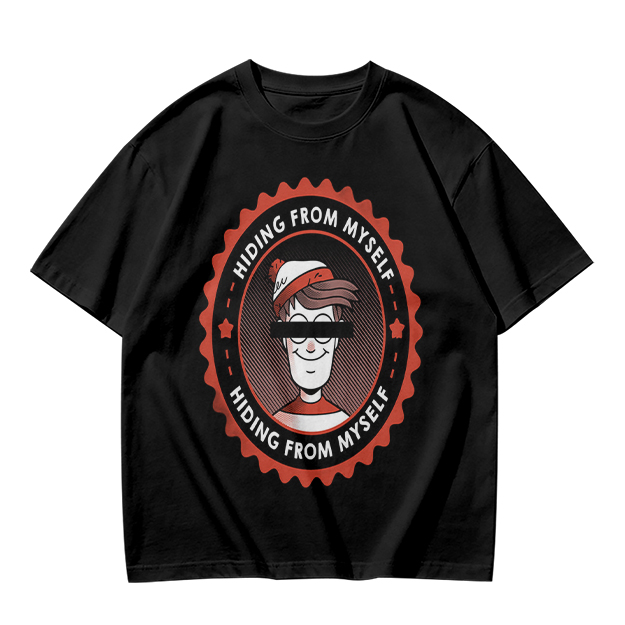 Olive T-Shirt With Hiding From Myself Graphic Print