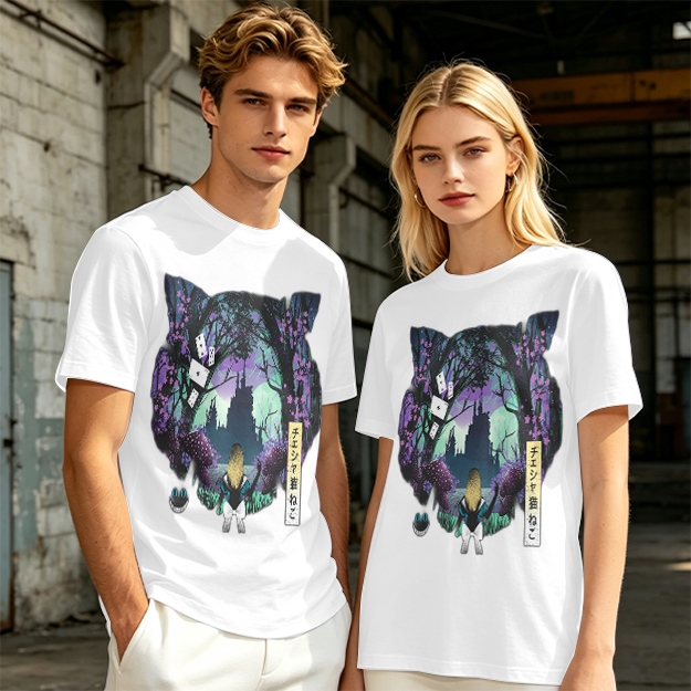 Cheshire Cat Wonderland Forest Graphic Tee